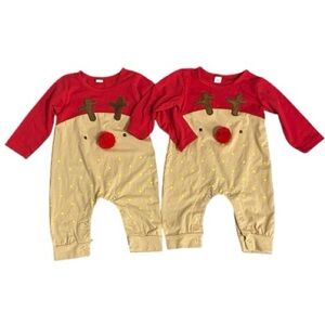 Matching Baby Reindeer Rompers (2) | Size 70‎ (6 months)